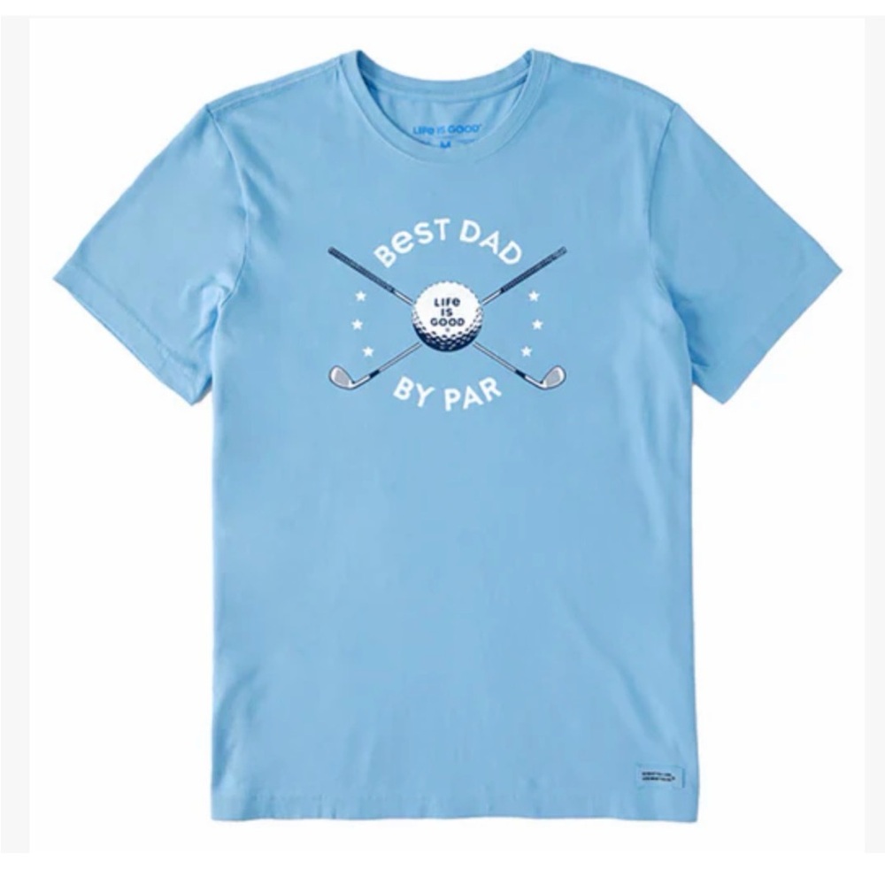 The Life Is Good Best Dad By Par Men's Golf T-Shirt. Small